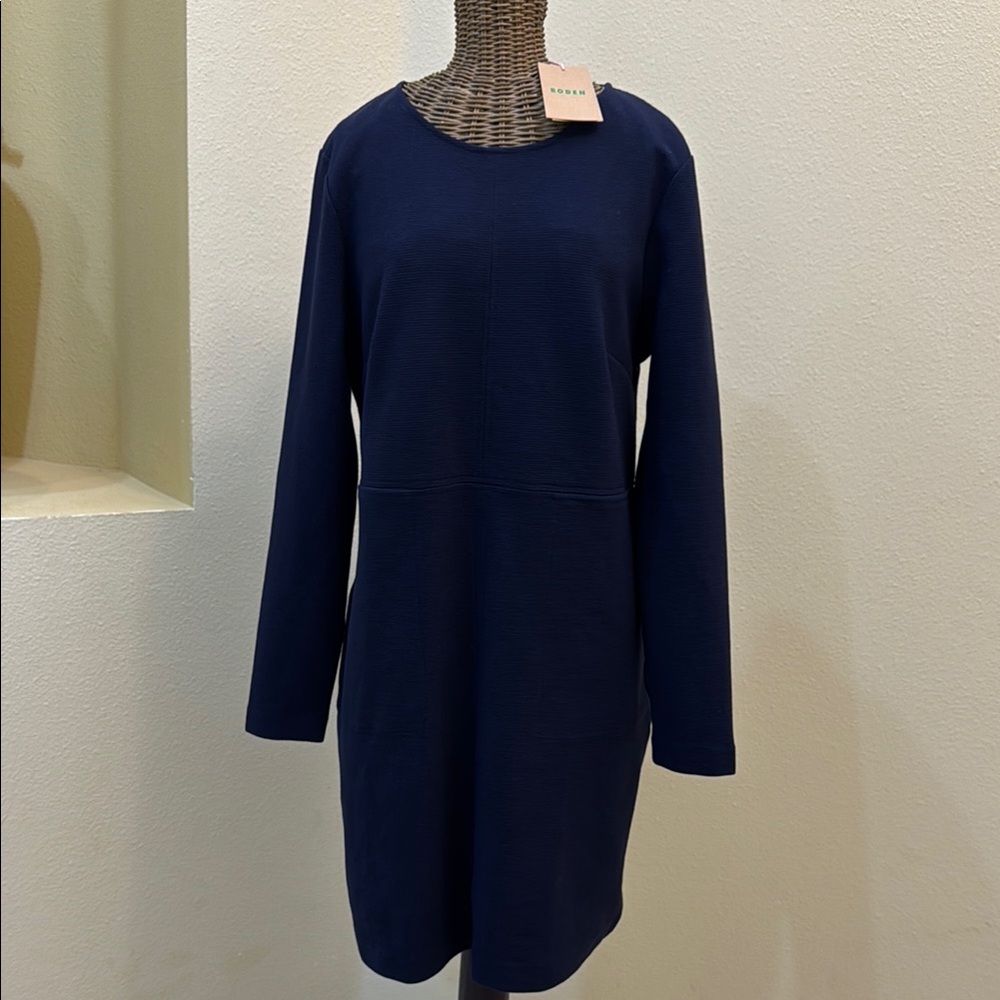 Boden Navy Blue Long Sleeve Shift Dress - Picture 3 of 16